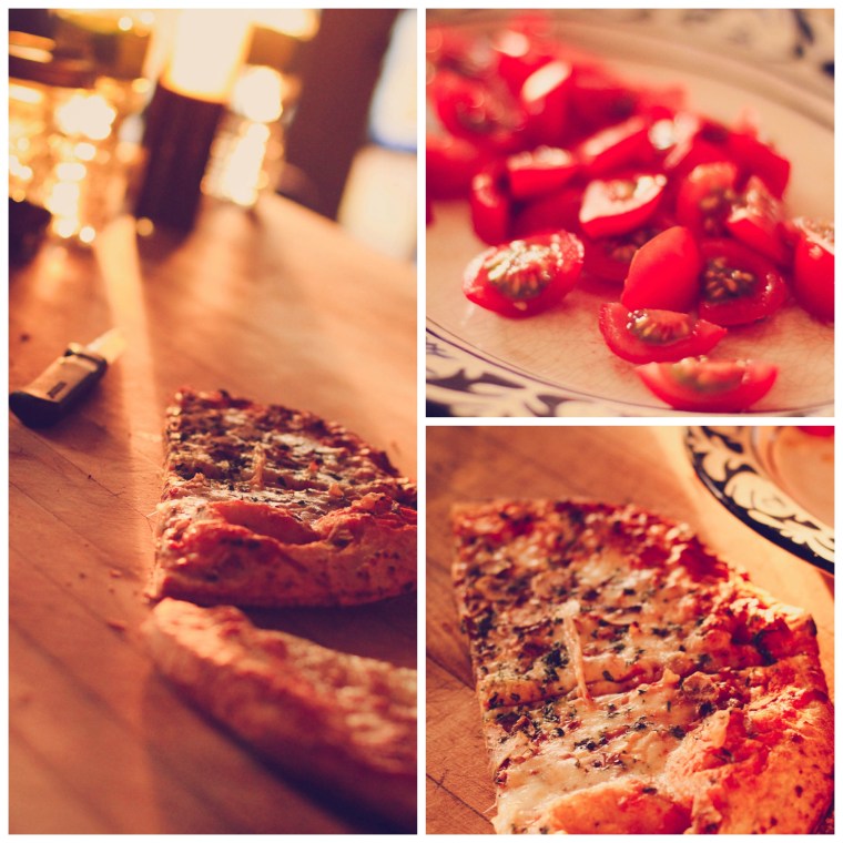 Organic pizza and oh my goodness good tomatoes! 