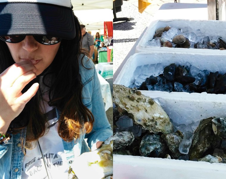 oysters at the San Juan Island market 