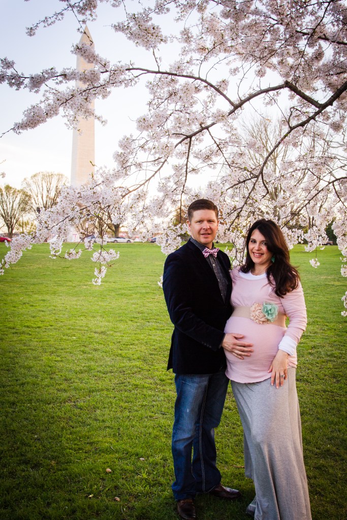 maternity photoshoot DC cherry blossoms